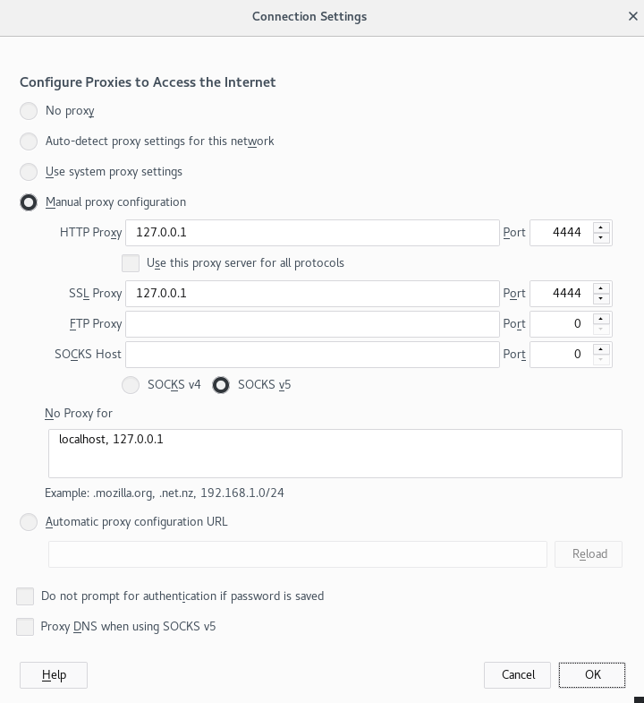 Firefox57
Configuración de la conexión